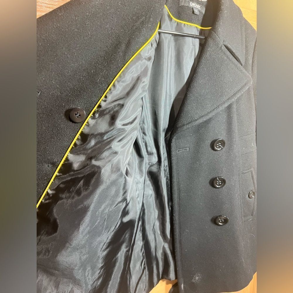 2009 DKNY Black Button Up Wool Peacoat Jacket Ladies Size 6 - EUC - Picture 8 of 13